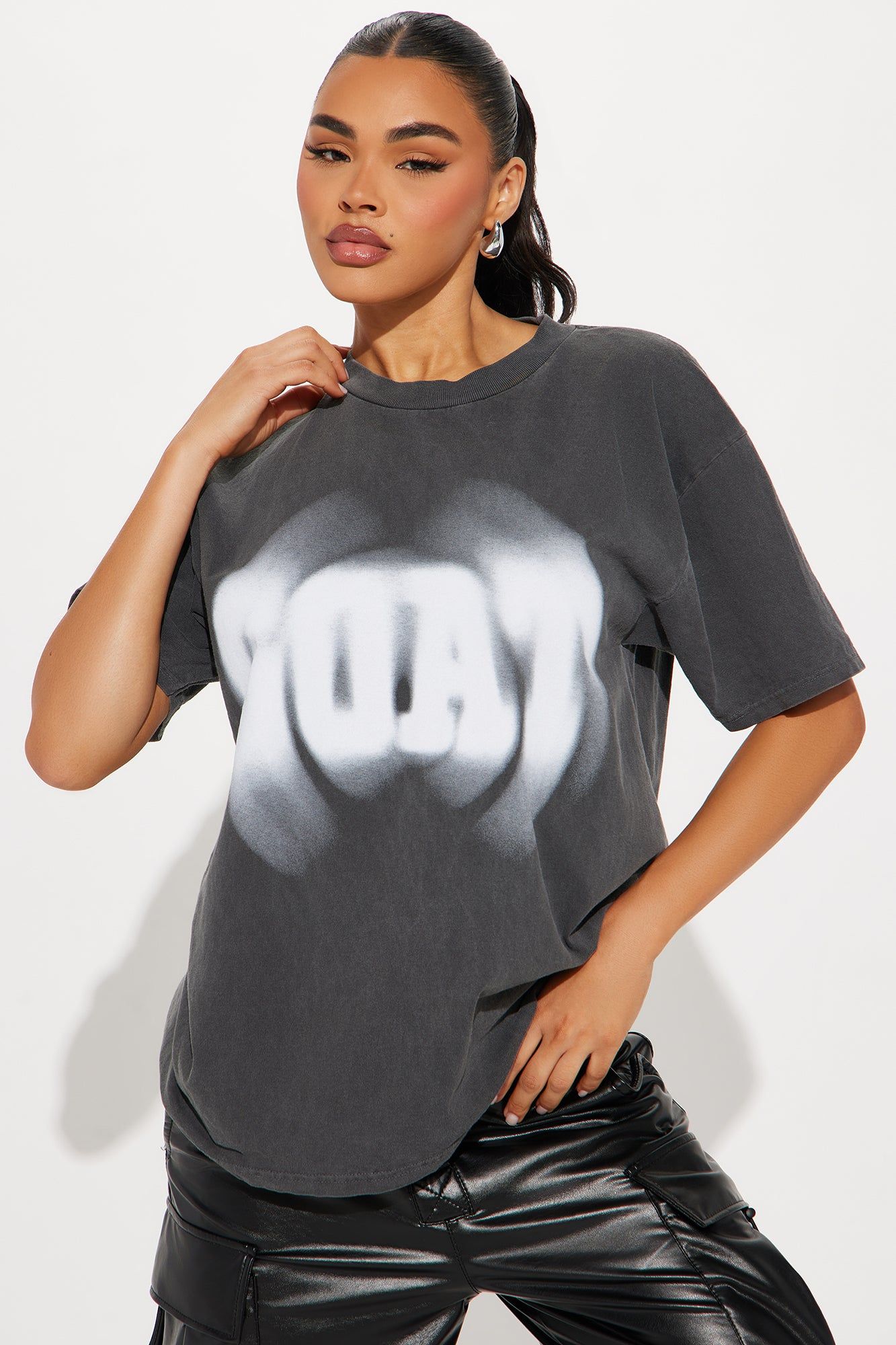 The GOAT Blur Washed Tee - Black Wash sold by Fashion Nova