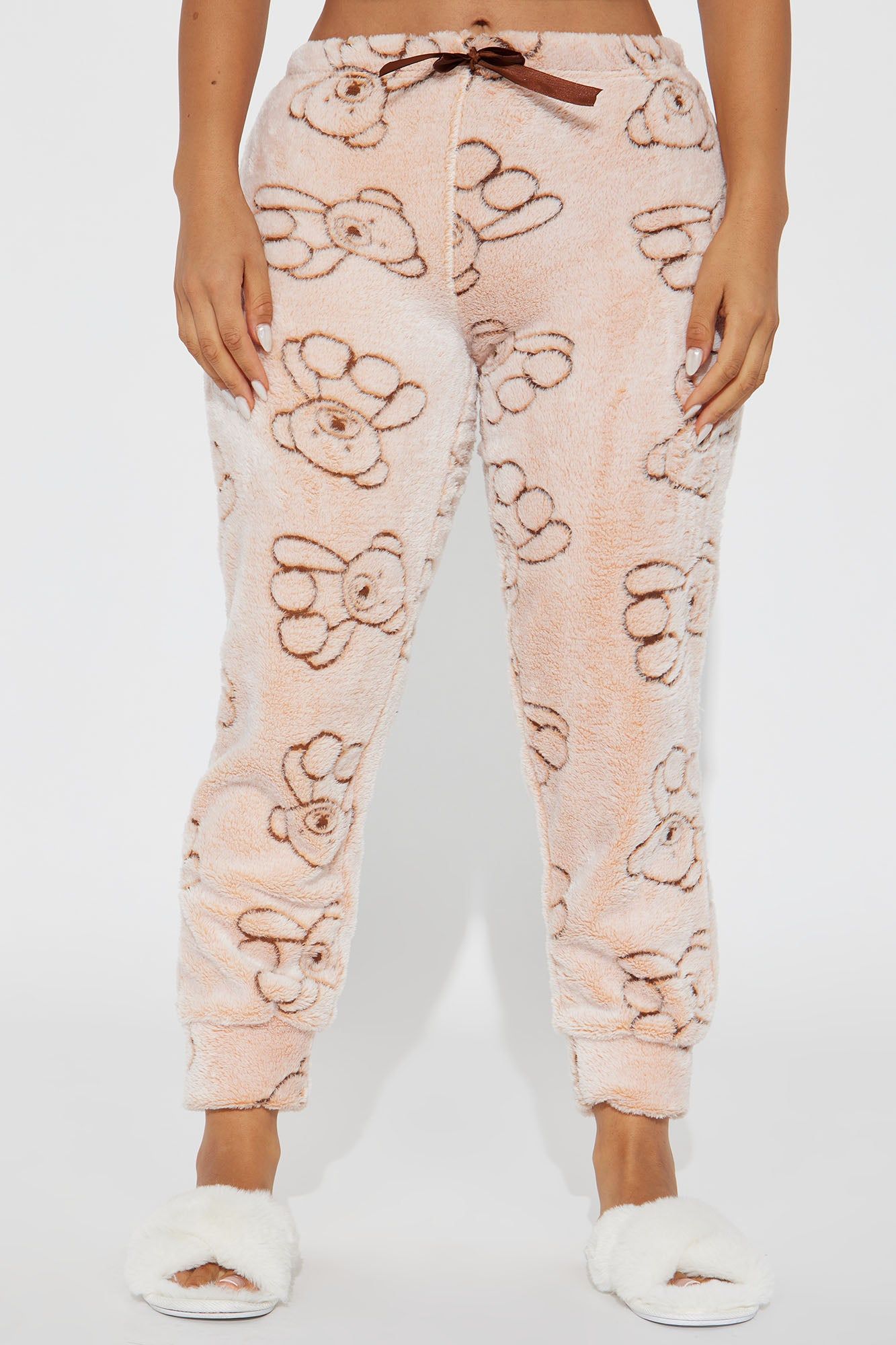 My Teddy Plush PJ Joggers - Brown/combo sold by Fashion Nova product image thumbnail 2