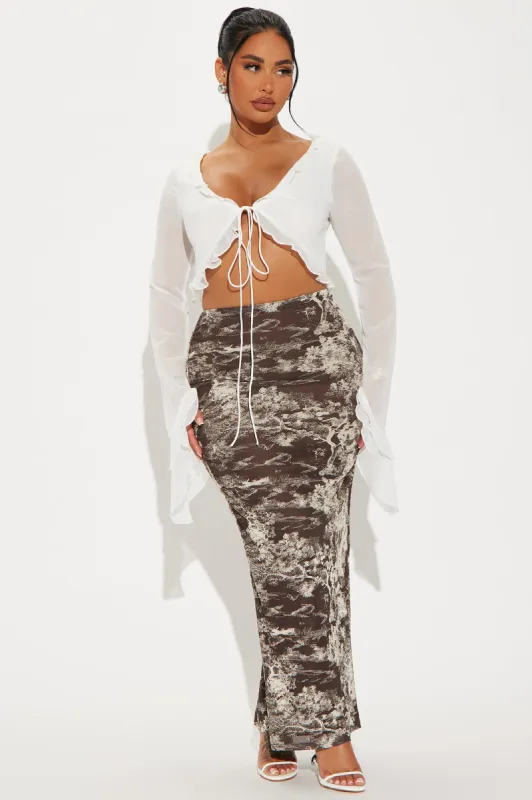 In My Element Mesh Maxi Skirt - Chocolate sold by Fashion Nova