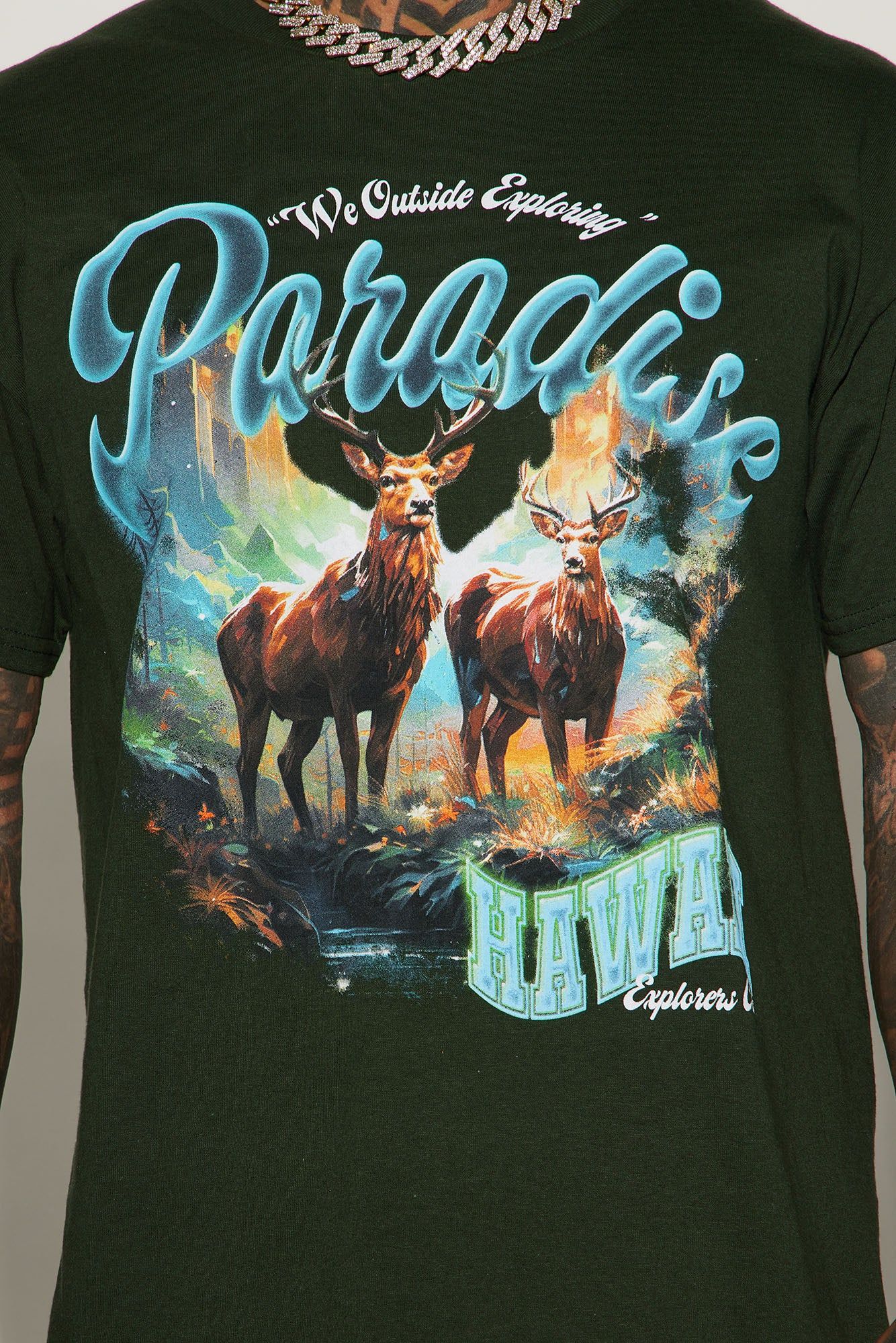 Hawaii Paradise Short Sleeve Tee - Hunter sold by Fashion Nova product image thumbnail 3