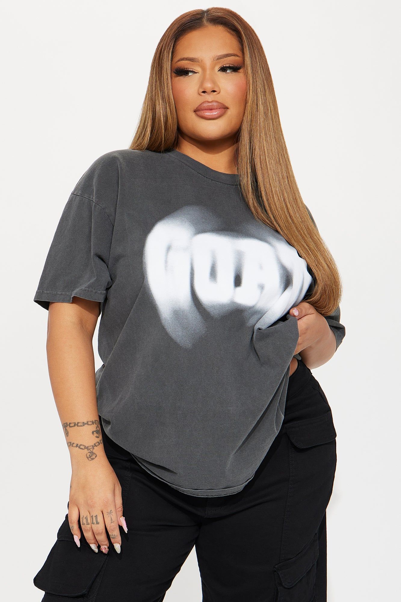 The GOAT Blur Washed Tee - Black Wash sold by Fashion Nova product image thumbnail 5