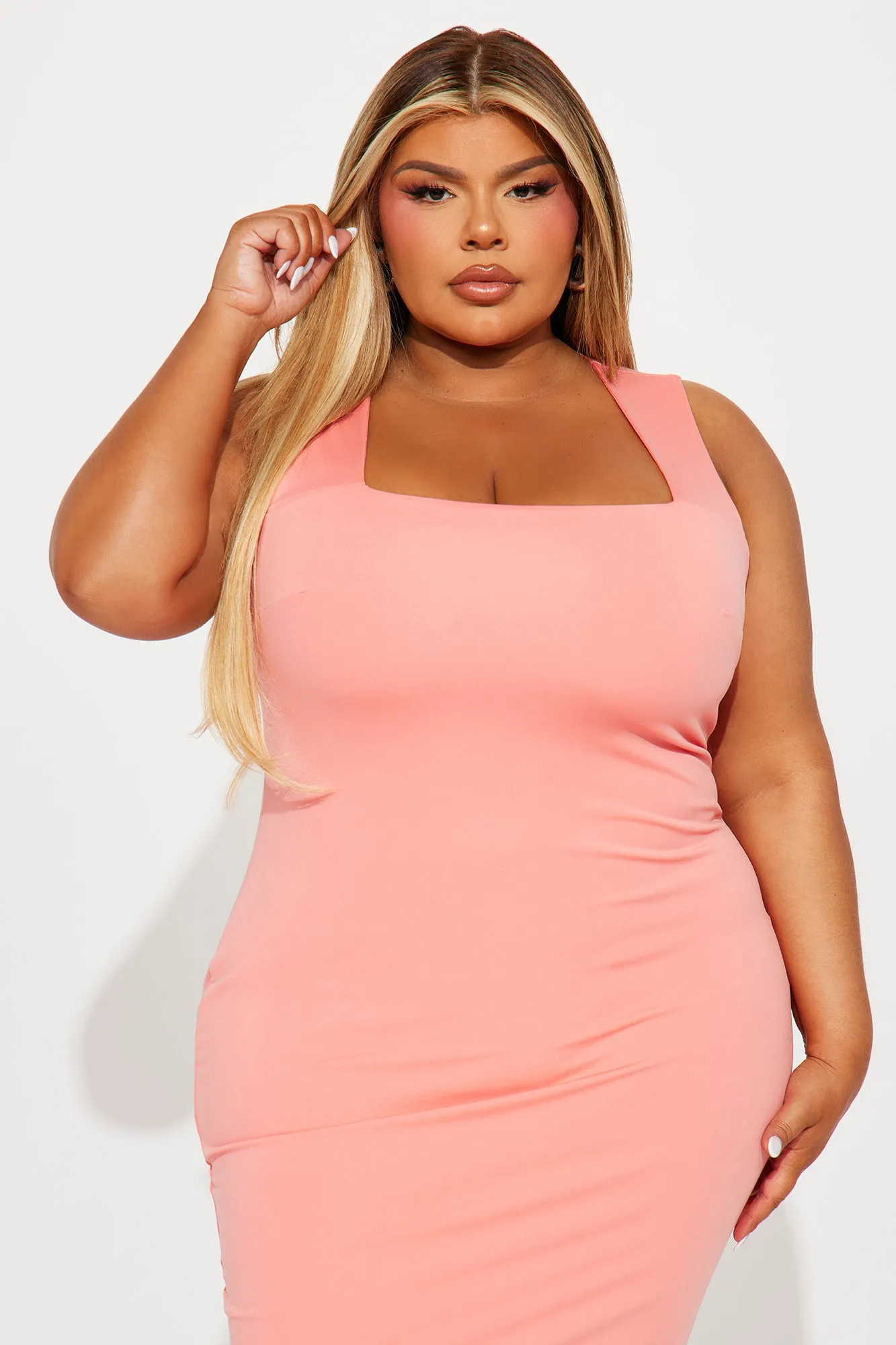 Colette Double Lined Midi Dress - Coral sold by Fashion Nova product image thumbnail 5
