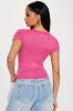 Delilah Ribbed Basic Tee - Fuchsia sold by Fashion Nova