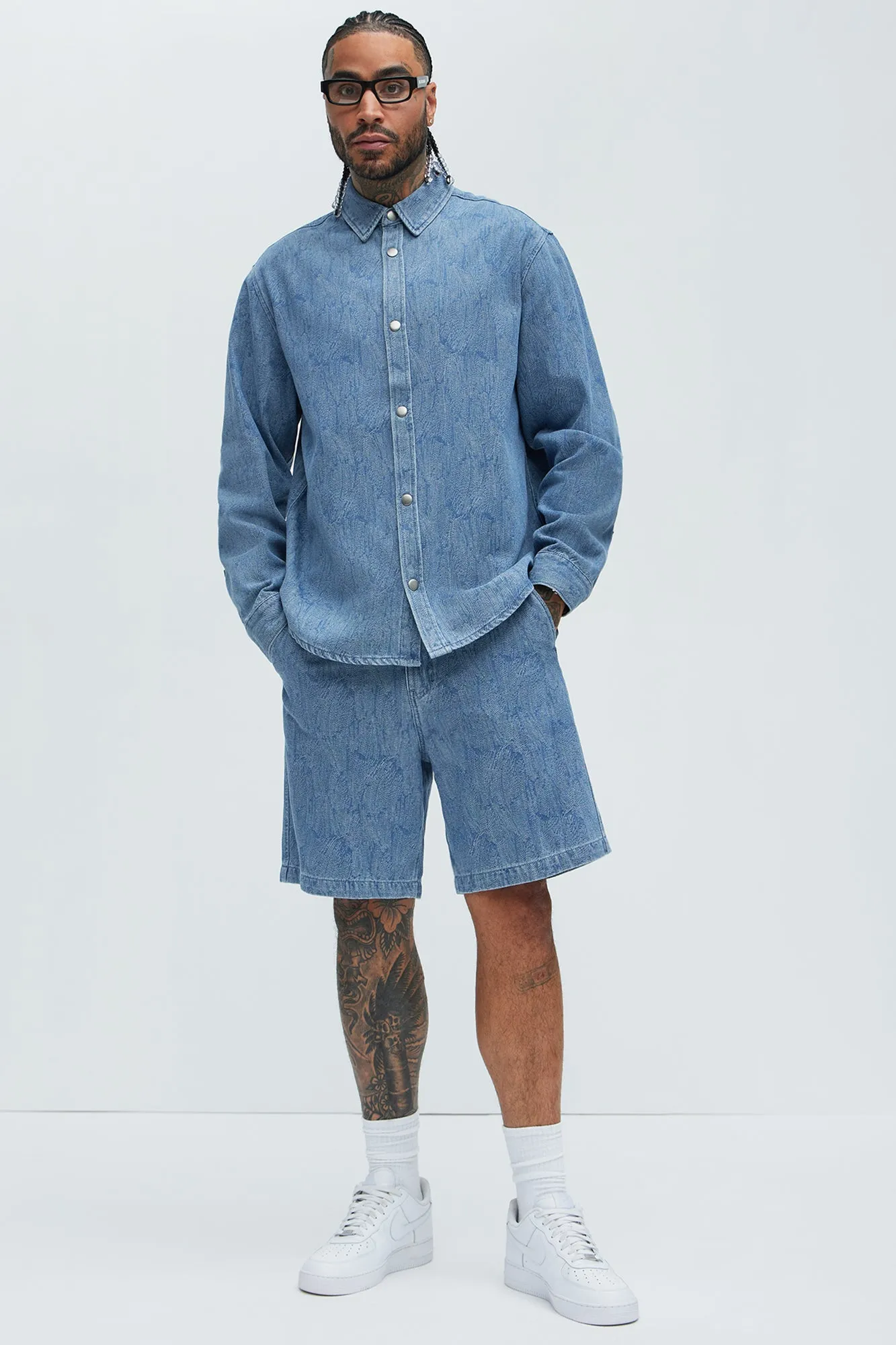 Water Brush Denim Shorts - Light Wash sold by Fashion Nova product image thumbnail 2