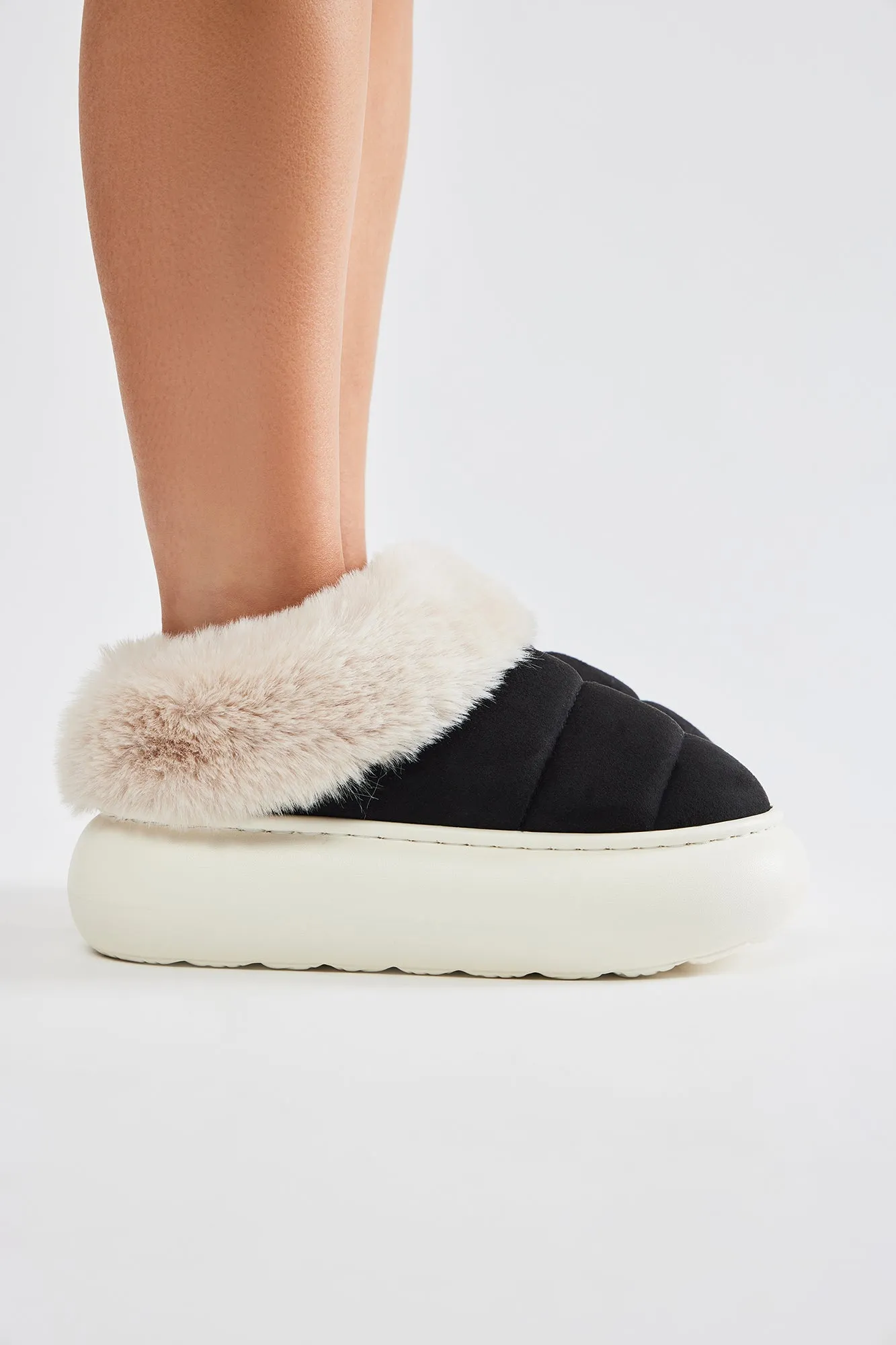 Give Me Cozy Feels Slippers - Black sold by Fashion Nova product image thumbnail 3
