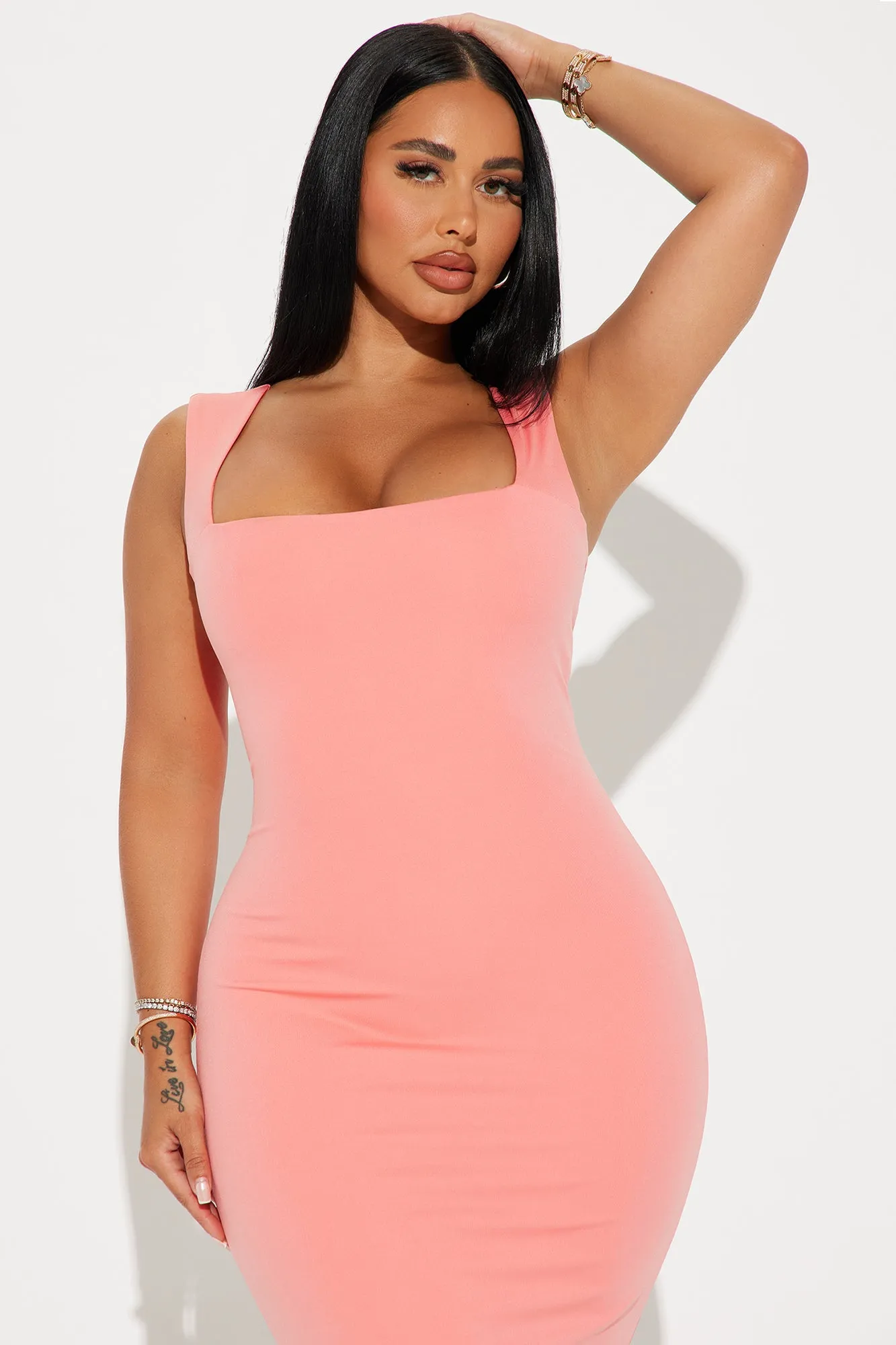 Colette Double Lined Midi Dress - Coral sold by Fashion Nova product image thumbnail 2