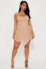 Elise Rhinestone Mesh Mini Dress - Nude sold by Fashion Nova