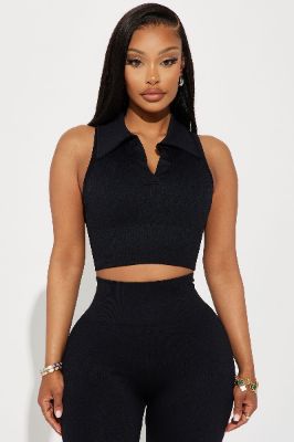 Tread Strongly Seamless Active Top - Black sold by Fashion Nova
