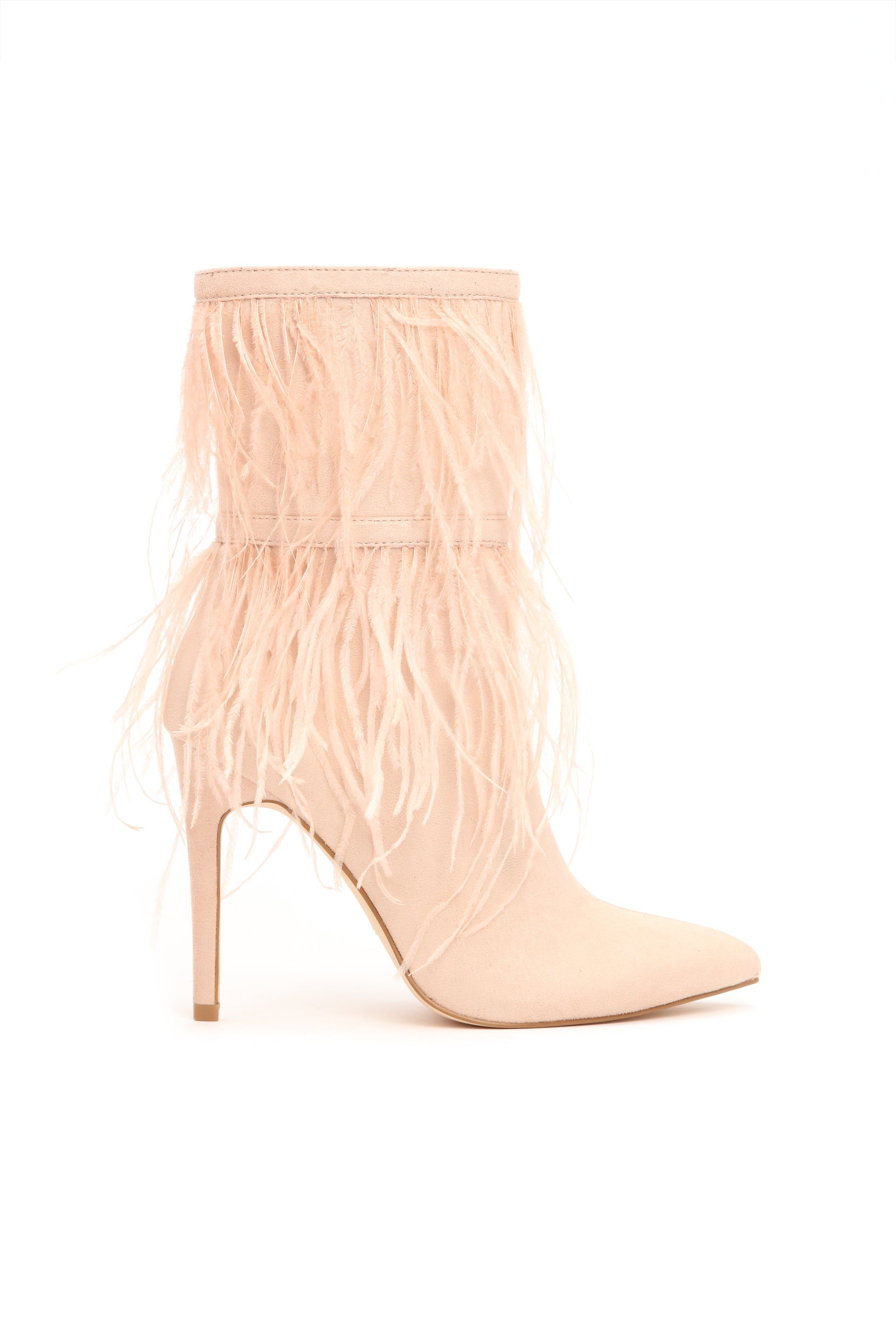 Not Enough Feathers Bootie - Blush sold by Fashion Nova product image thumbnail 2