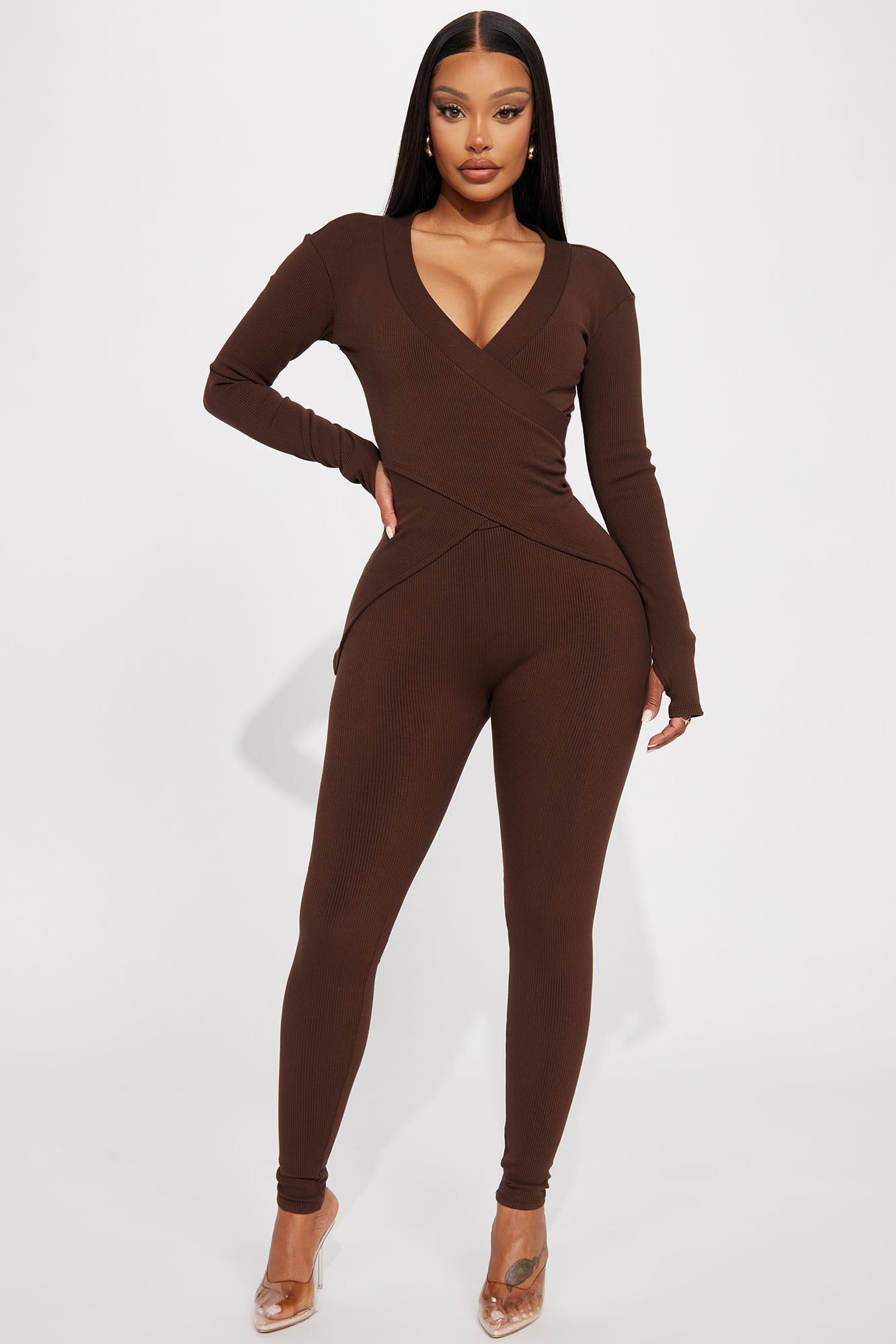 Camryn Snatched Pant Set - Chocolate sold by Fashion Nova