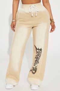 Level Up Washed Wide Leg Pants - Sand sold by Fashion Nova