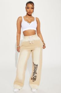 Level Up Washed Wide Leg Pants - Sand sold by Fashion Nova