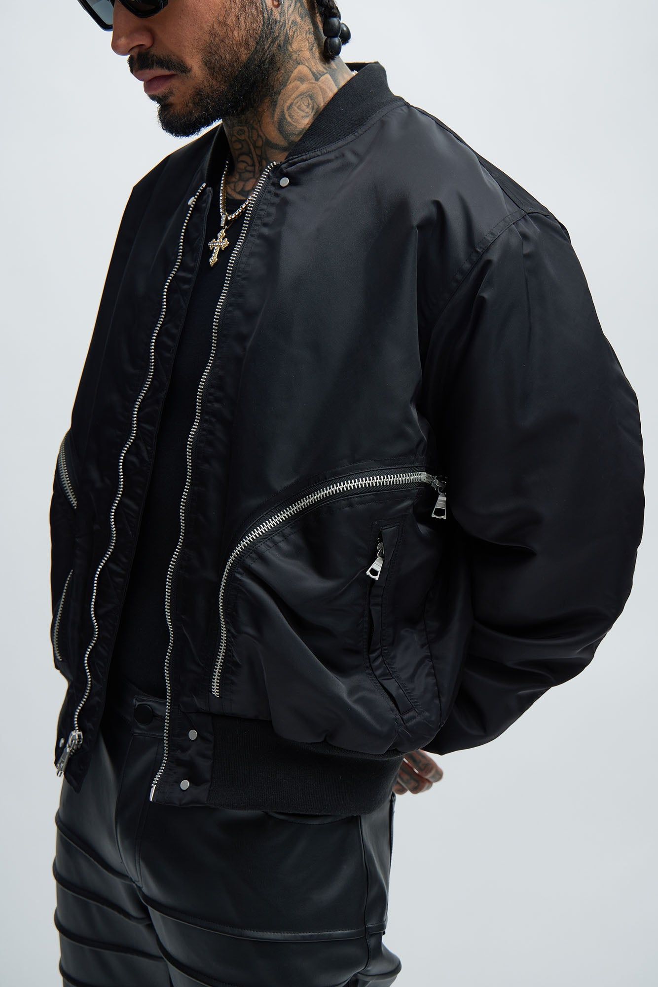 Can't Resist Nylon Bomber Jacket - Black sold by Fashion Nova product image thumbnail 3