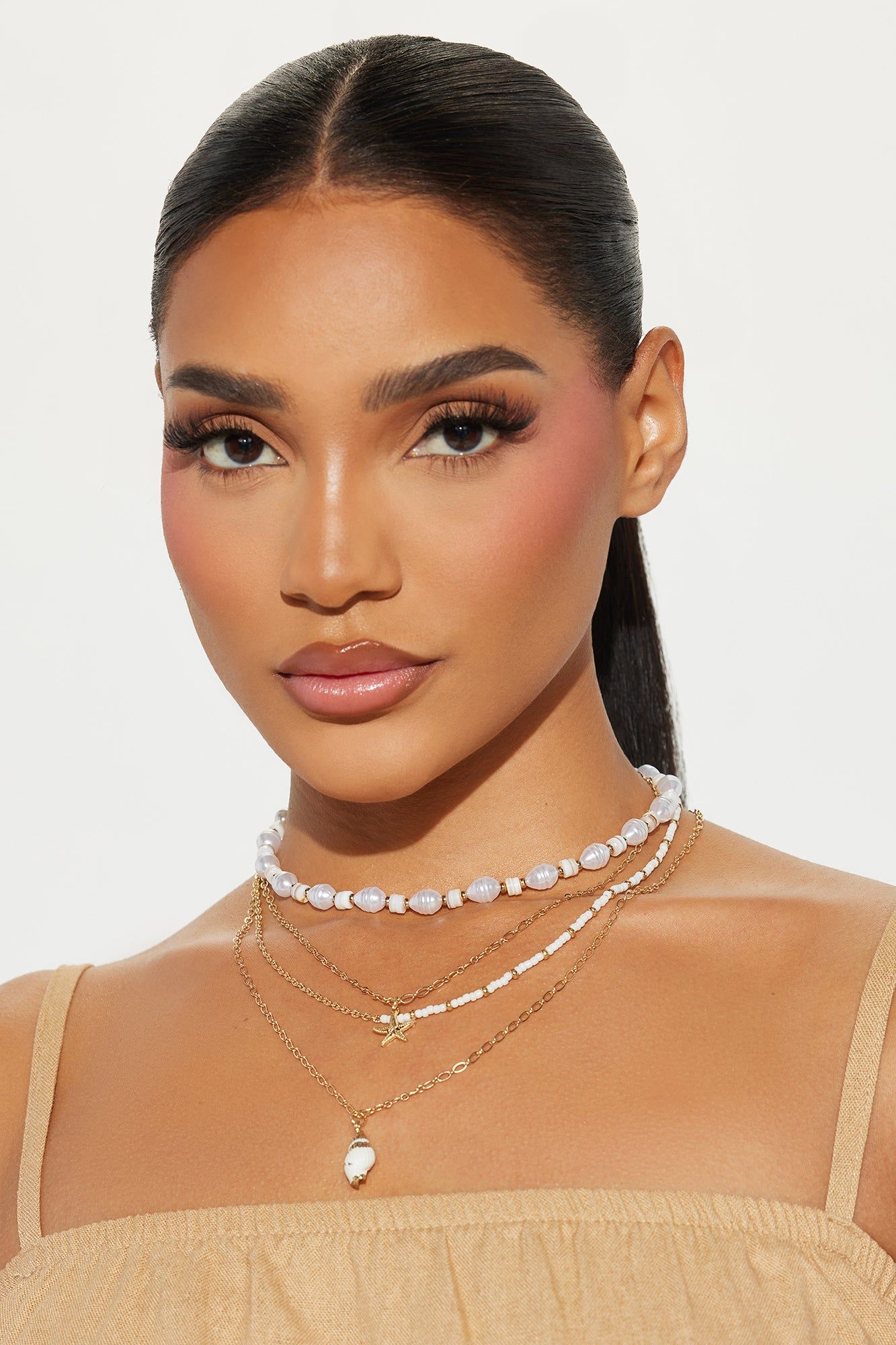 Life By The Beach Layered Necklace - White/Gold sold by Fashion Nova product image thumbnail 2
