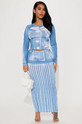 Caroline Skirt Set - Light Blue sold by Fashion Nova
