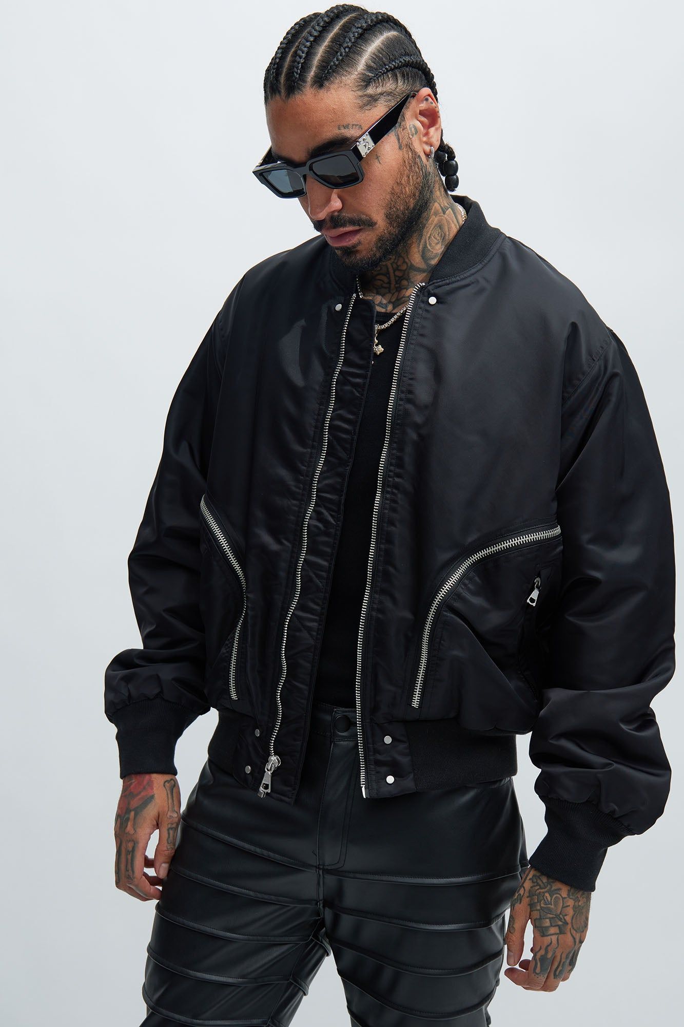 Can't Resist Nylon Bomber Jacket - Black sold by Fashion Nova