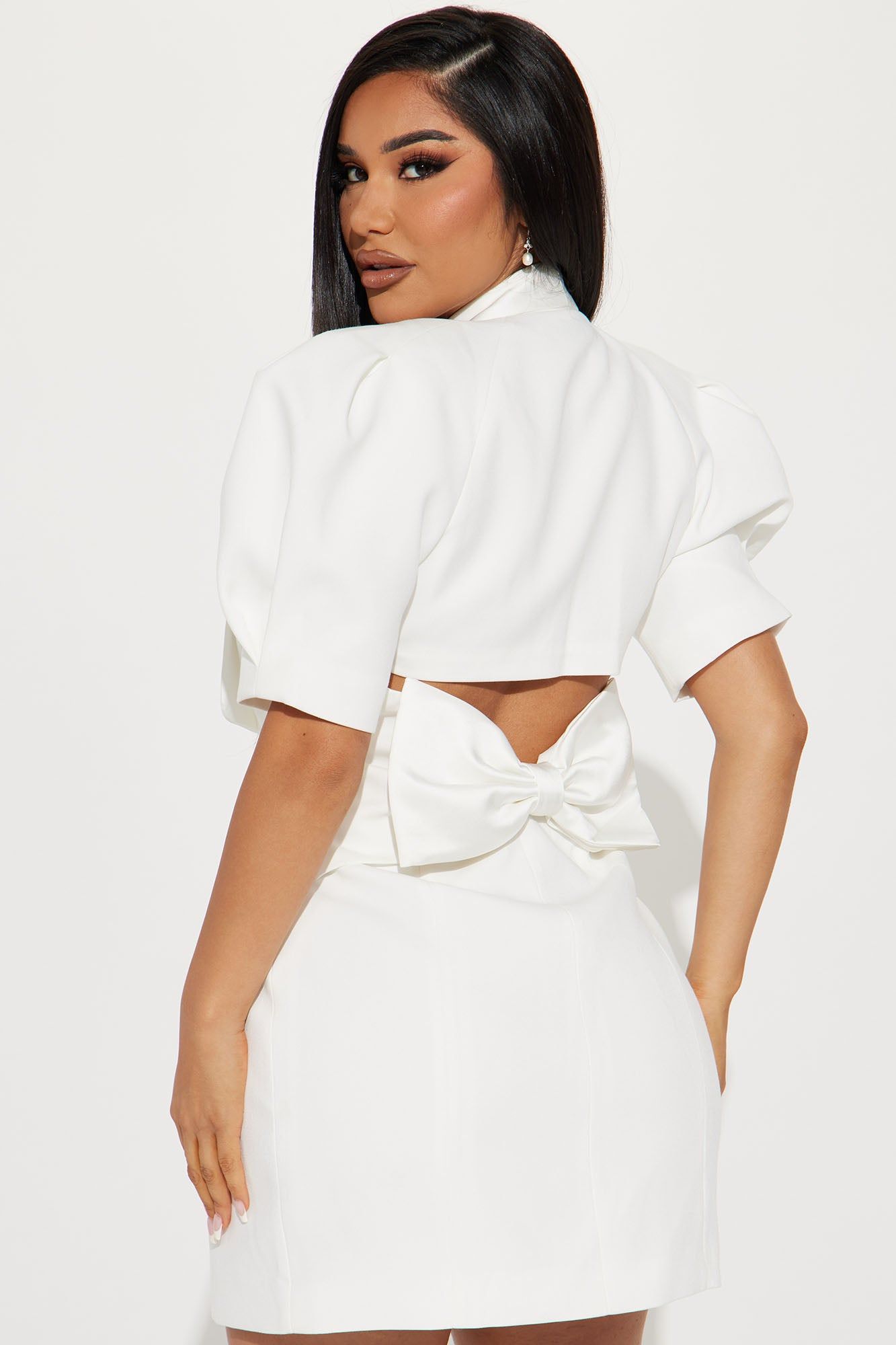 Audrey Blazer Mini Dress - White sold by Fashion Nova product image thumbnail 3