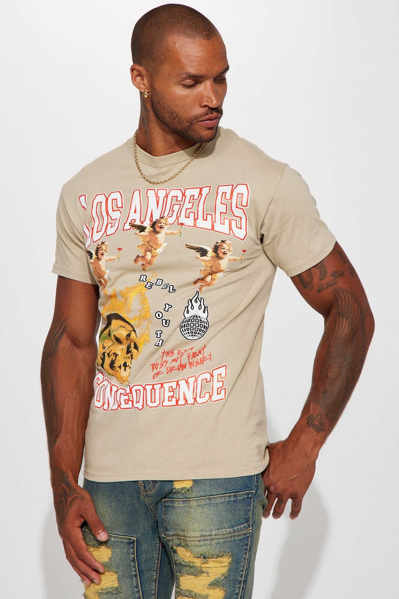 LA Consequence Short Sleeve Tee - Off White sold by Fashion Nova