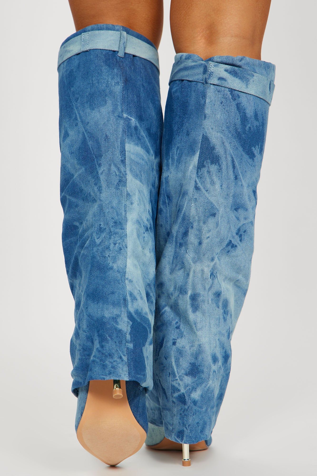 Natalia Overlay Knee High Boots - Denim sold by Fashion Nova product image thumbnail 4