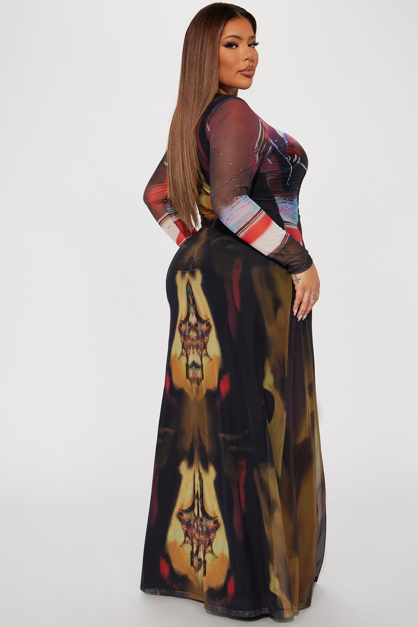 Body On Me Mesh Maxi Dress - Red/combo sold by Fashion Nova product image thumbnail 6