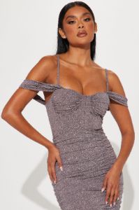 Jillian Glitter Maxi Dress - Purple sold by Fashion Nova