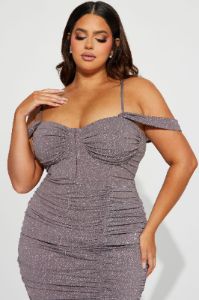 Jillian Glitter Maxi Dress - Purple sold by Fashion Nova