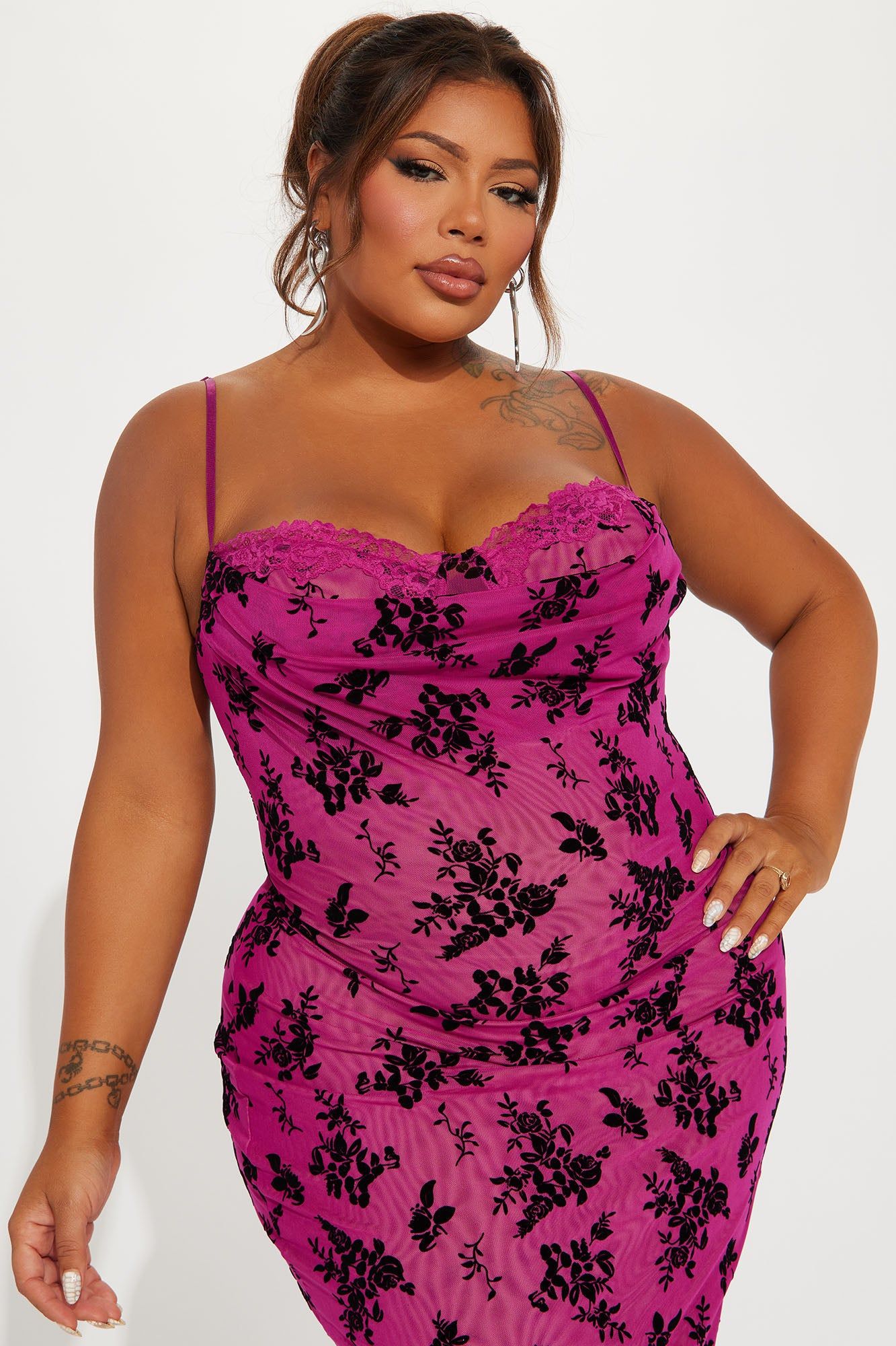 Nicole Mesh Midi Dress - Fuchsia sold by Fashion Nova product image thumbnail 5