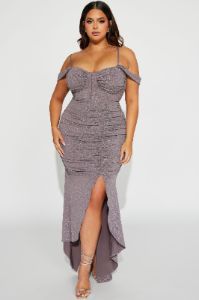 Jillian Glitter Maxi Dress - Purple sold by Fashion Nova
