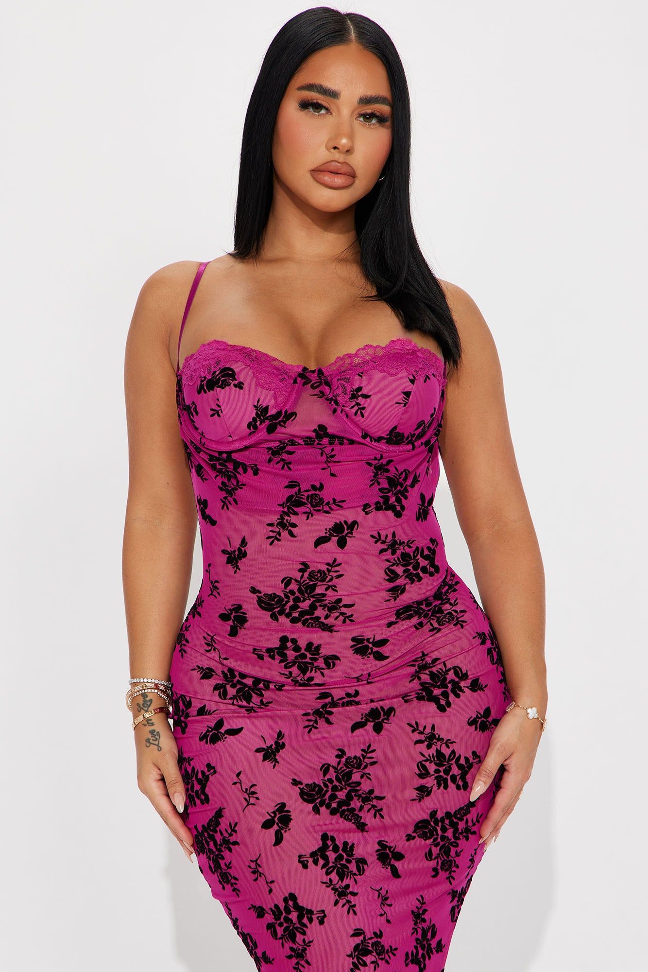 Nicole Mesh Midi Dress - Fuchsia sold by Fashion Nova product image thumbnail 2