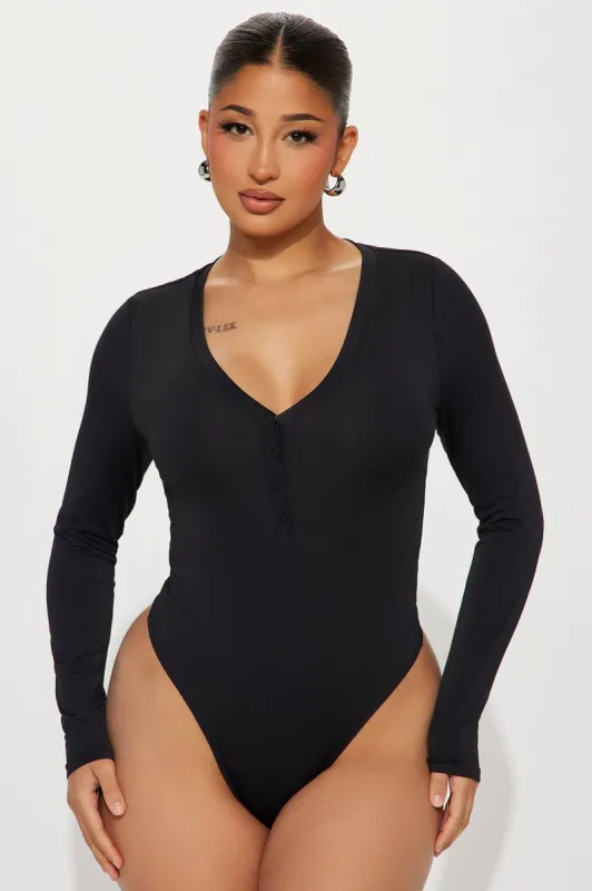 Katerine Double Layered Bodysuit - Black sold by Fashion Nova
