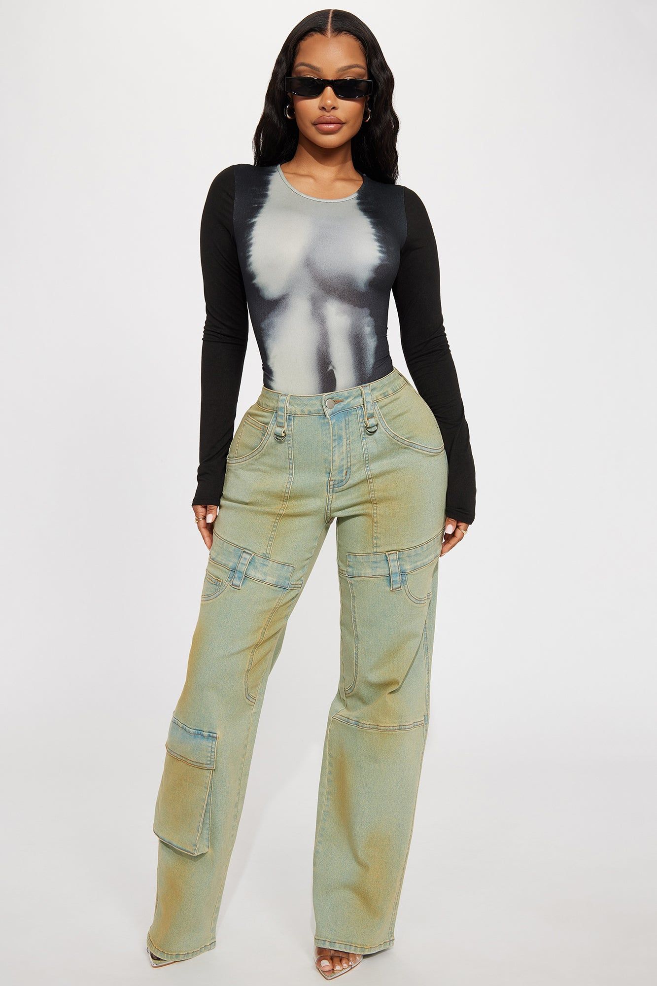 After Hours Long Sleeve Bodysuit - Black/combo sold by Fashion Nova product image thumbnail 2