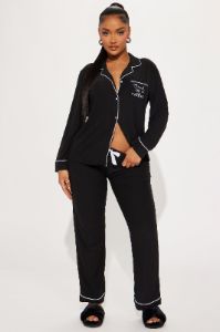 Tired As A Mother PJ Pant Set - Black sold by Fashion Nova