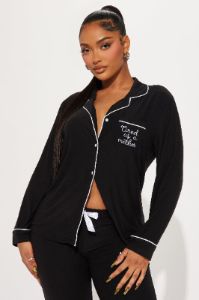 Tired As A Mother PJ Pant Set - Black sold by Fashion Nova