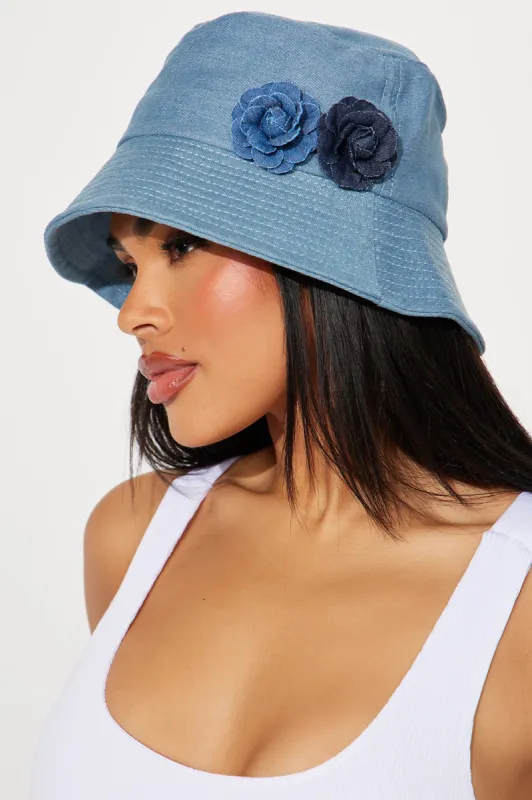 Love Garden Bucket Hat - Medium Wash sold by Fashion Nova
