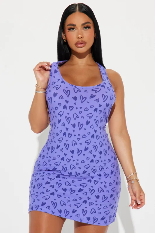 Love Everywhere PJ Sleep Dress - Purple sold by Fashion Nova