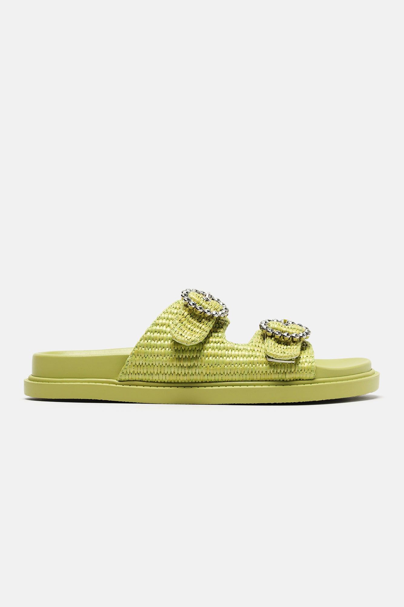 Sutton Embellished Slides - Green sold by Fashion Nova product image thumbnail 4