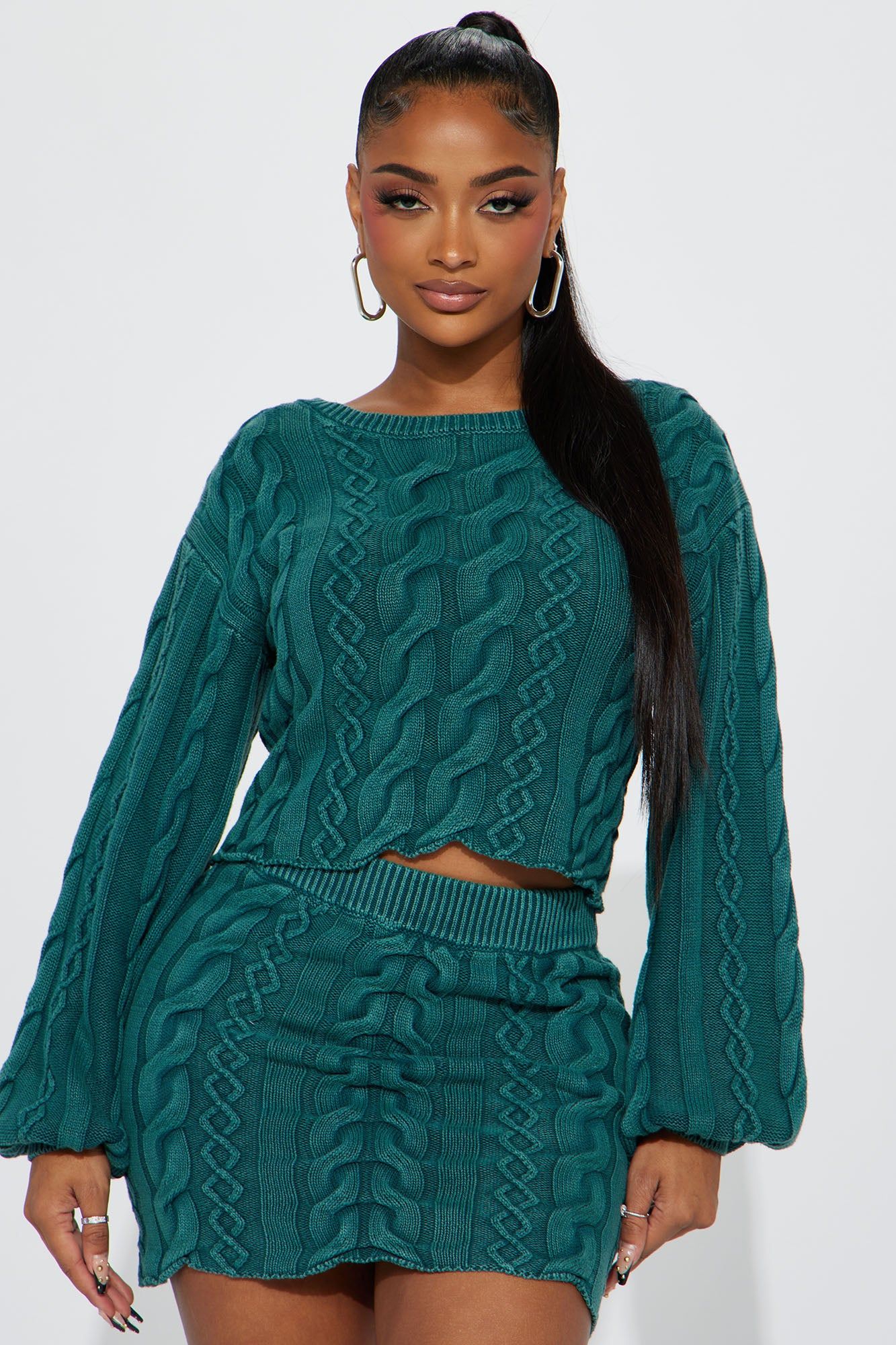 Only Girl Sweater Skirt Set - Hunter sold by Fashion Nova product image thumbnail 2