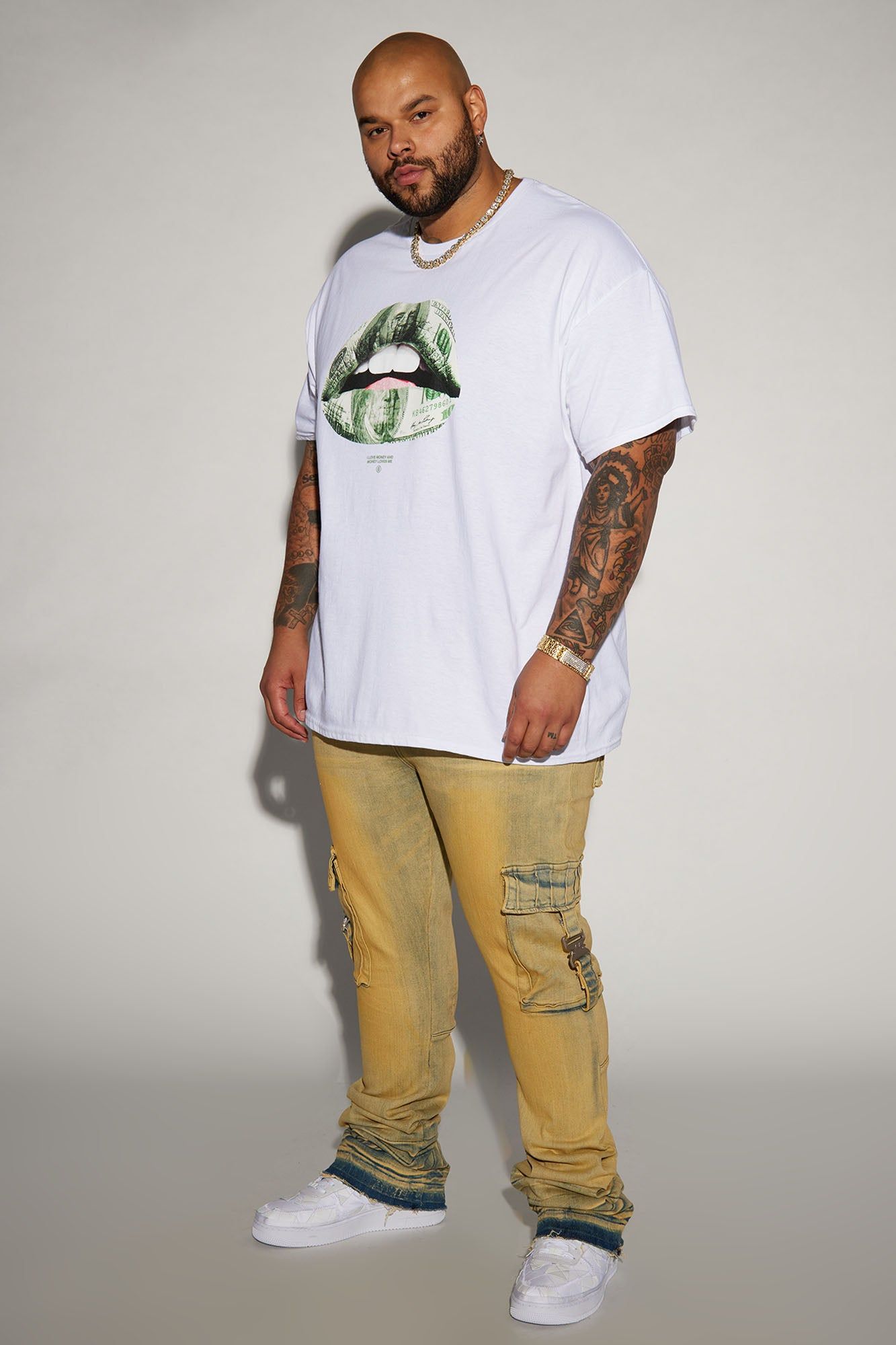 Got Me Buckled Up Stacked Skinny Flare Cargo Jeans - Vintage Wash sold by Fashion Nova product image thumbnail 6