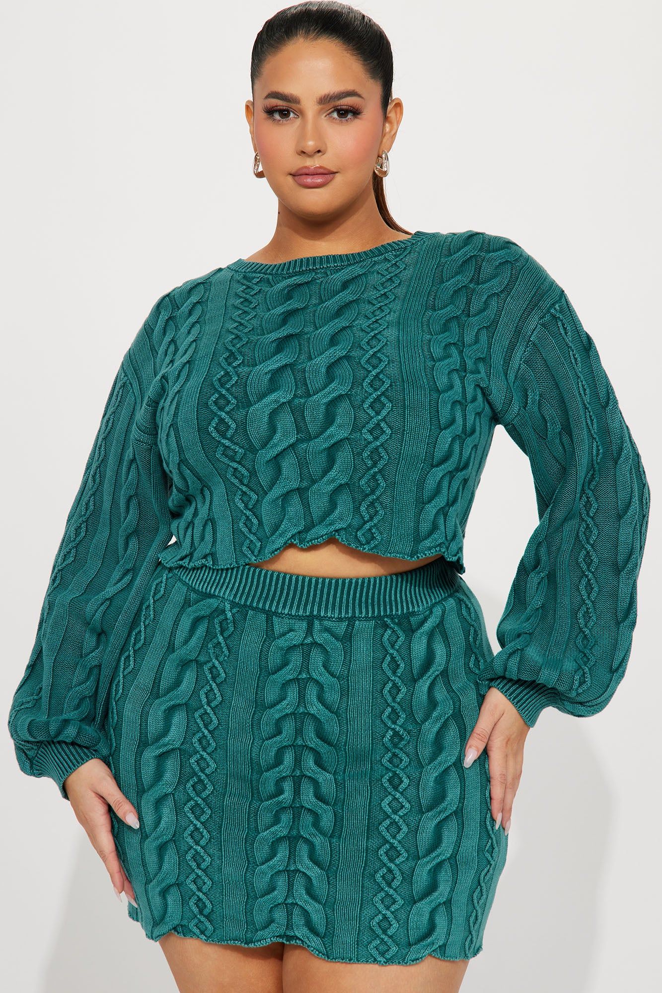 Only Girl Sweater Skirt Set - Hunter sold by Fashion Nova product image thumbnail 5