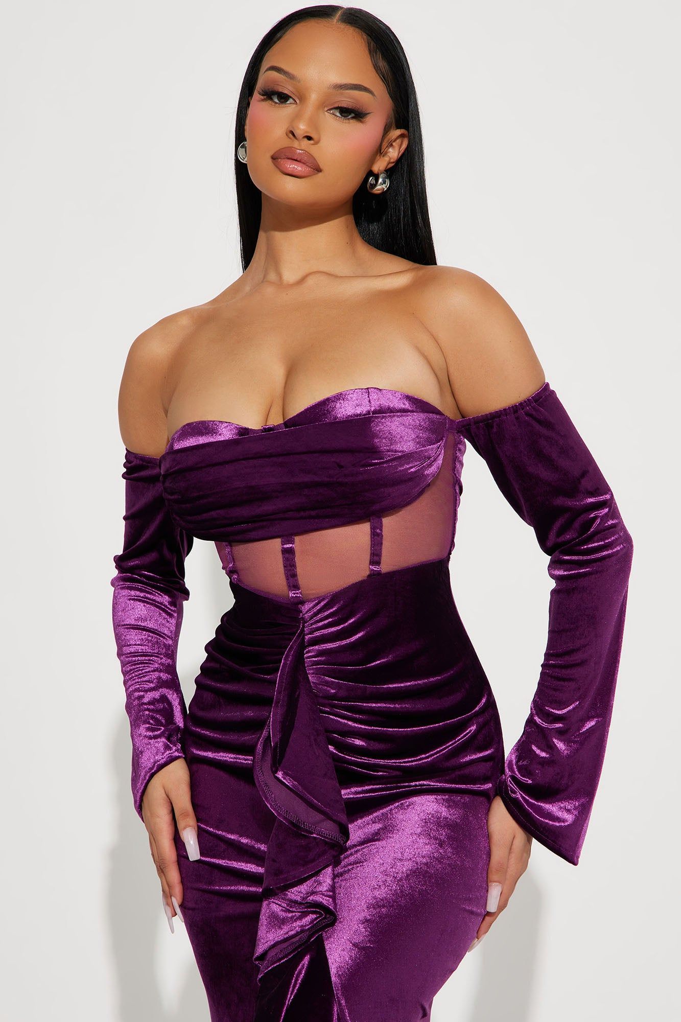 Gracie Velvet Maxi Dress - Purple sold by Fashion Nova product image thumbnail 2