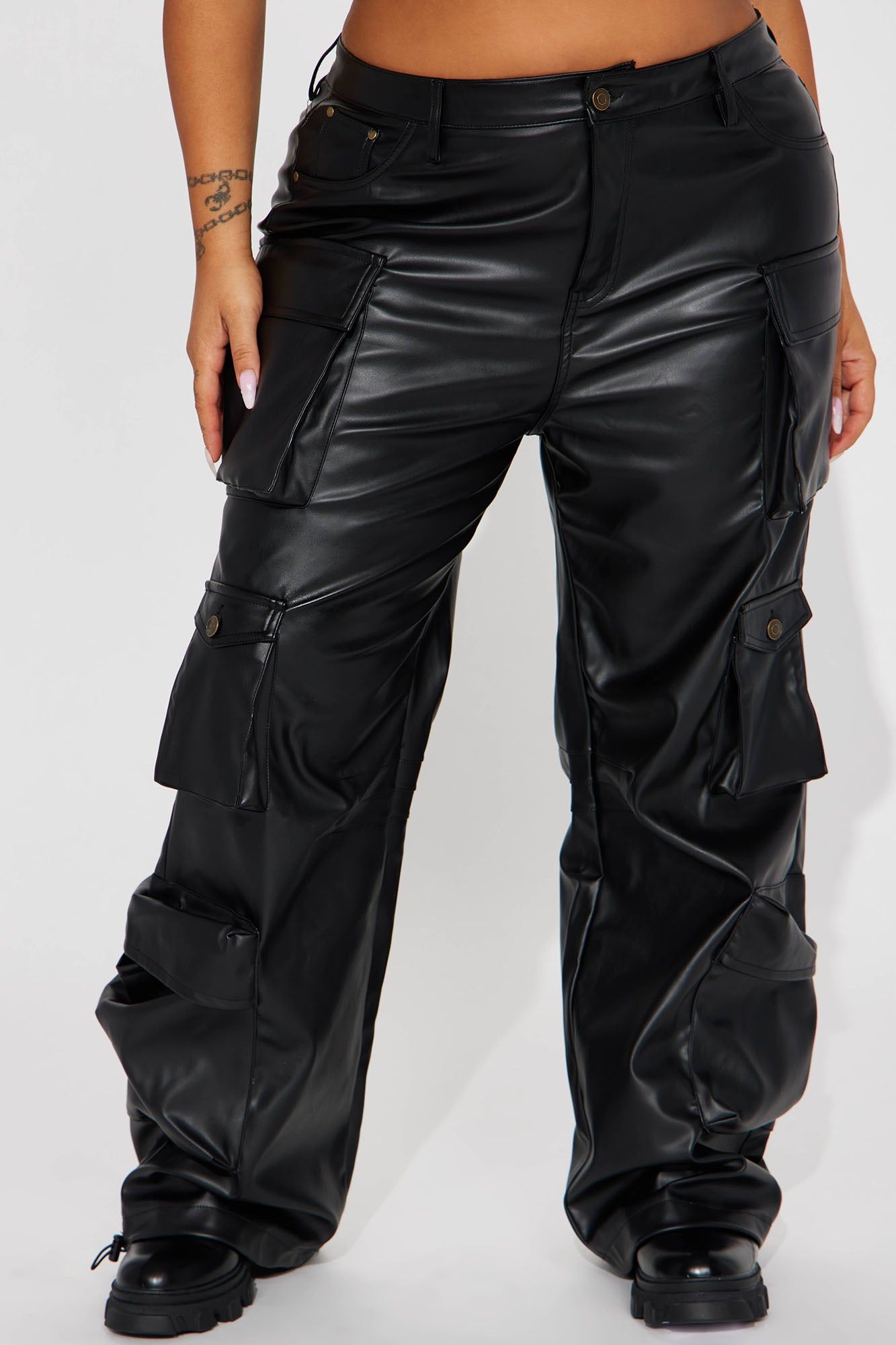 City Is Mine Faux Leather Cargo Pant - Black sold by Fashion Nova product image thumbnail 5