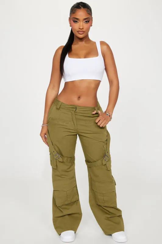 Klesis Wide Leg Cargo Pant - Olive sold by Fashion Nova