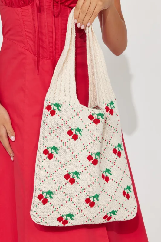 Cherry Picking Tote Bag - Red/combo sold by Fashion Nova