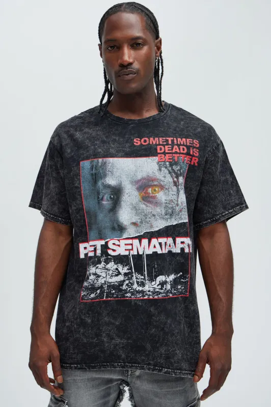 Pet Sematary Oversized Short Sleeve Tee - Black sold by Fashion Nova
