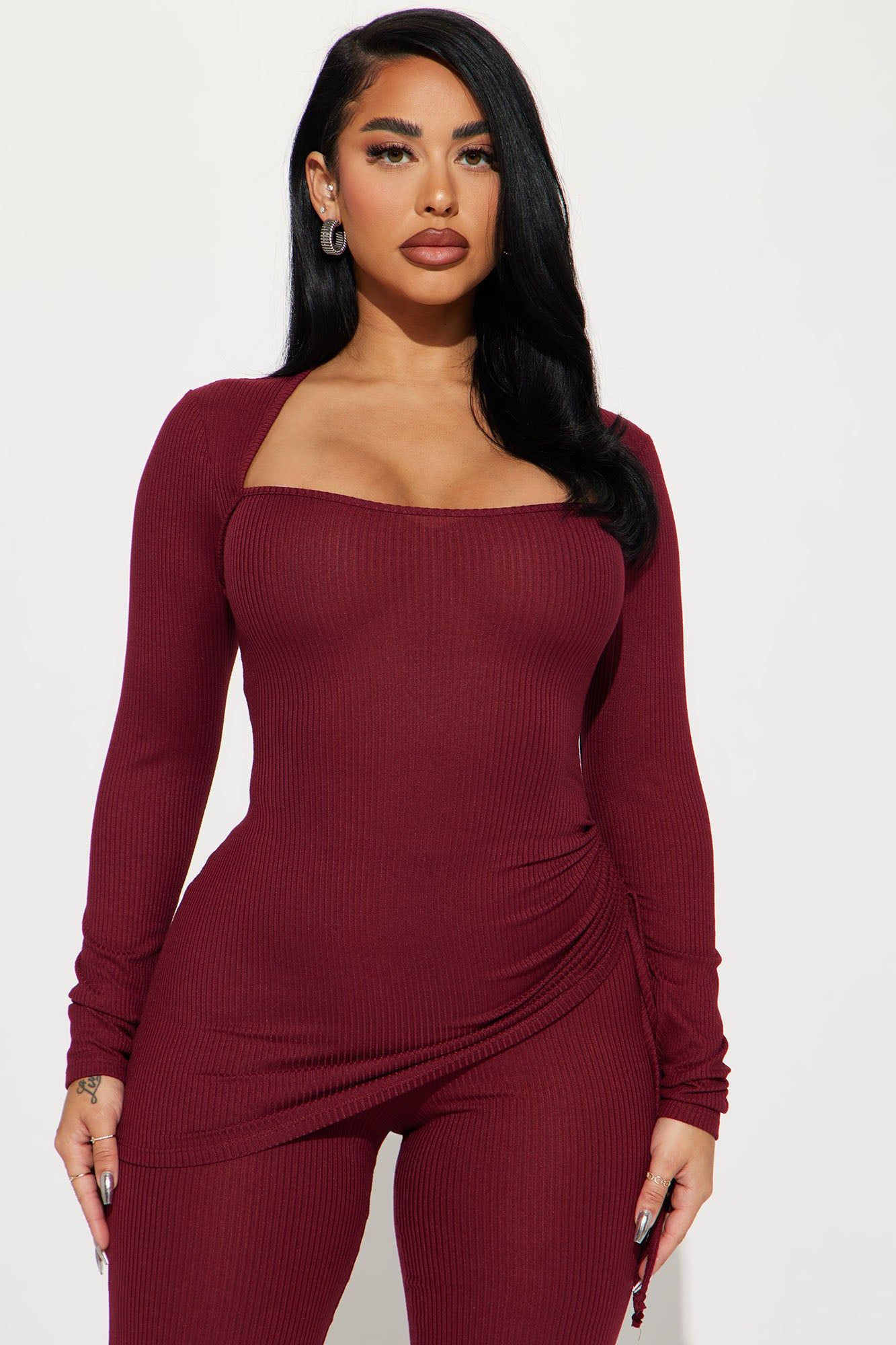 Legally Casual Pant Set - Burgundy sold by Fashion Nova product image thumbnail 2