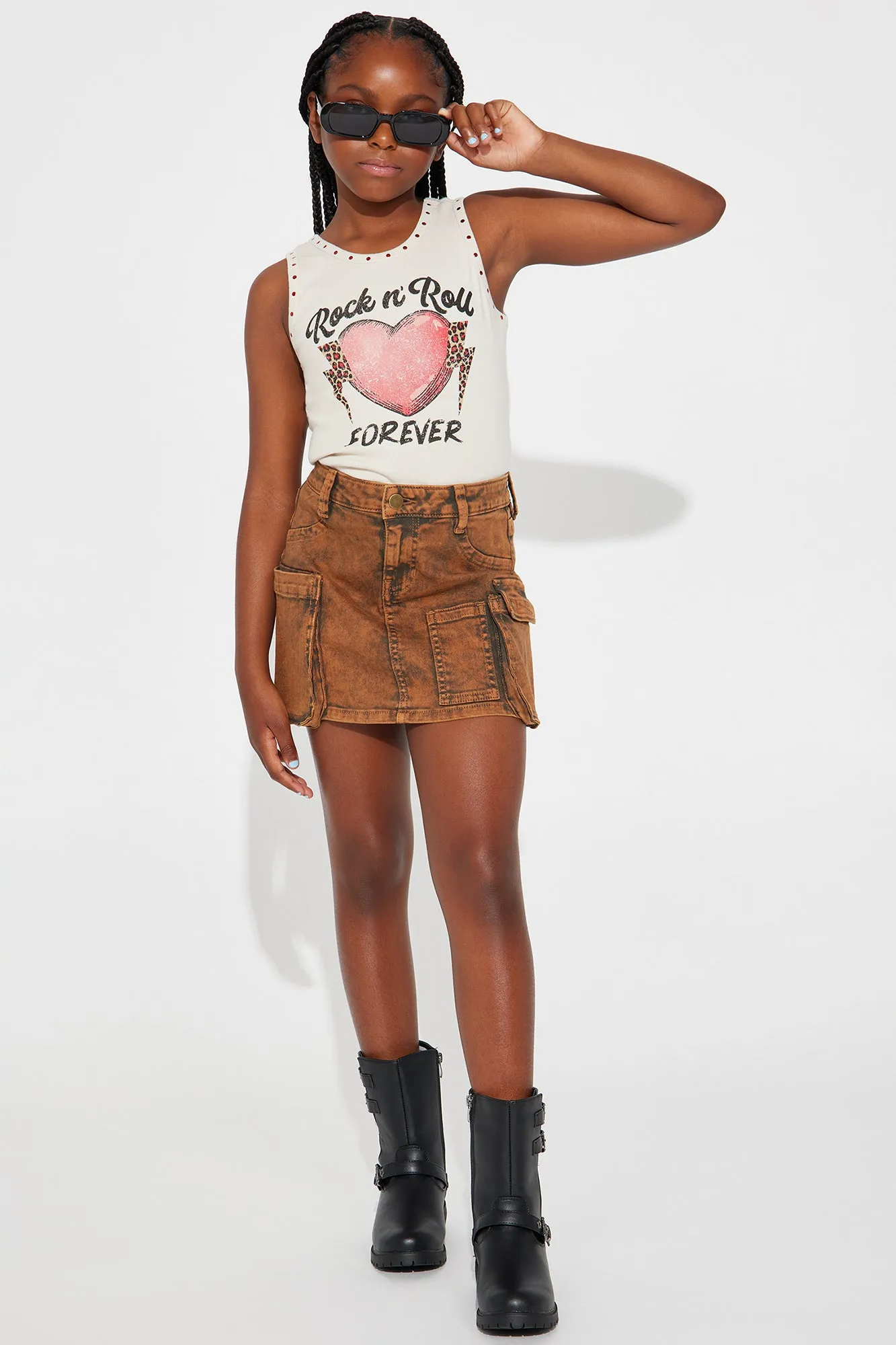Mini Rock n' Roll Forever Tank Tee - Ivory/combo sold by Fashion Nova product image thumbnail 2