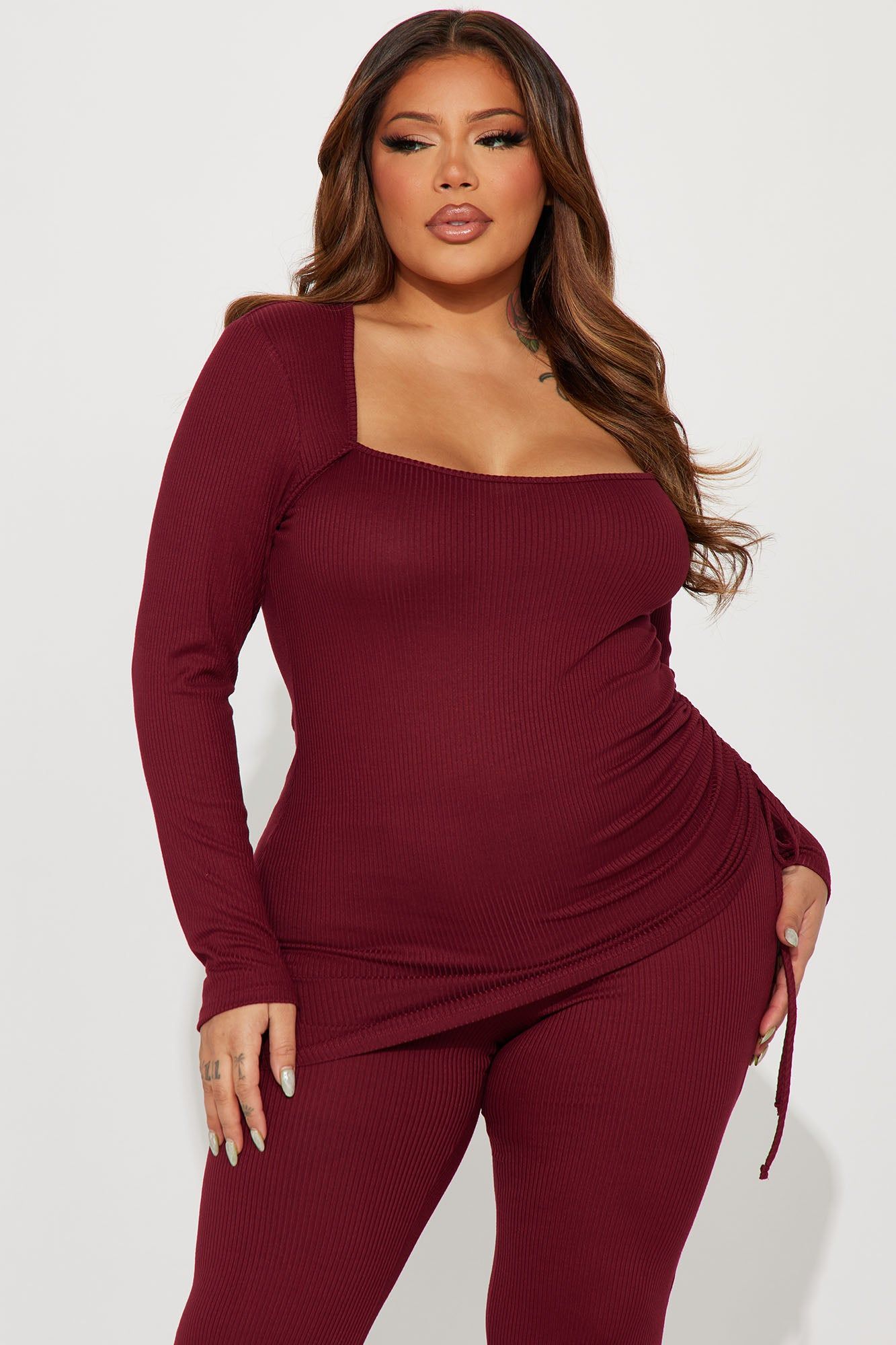 Legally Casual Pant Set - Burgundy sold by Fashion Nova product image thumbnail 5