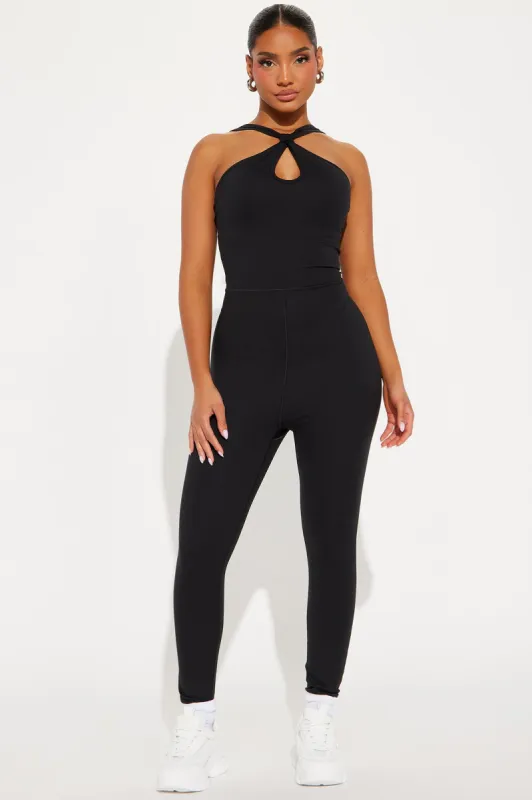 Set New Limits Active Jumpsuit - Black sold by Fashion Nova