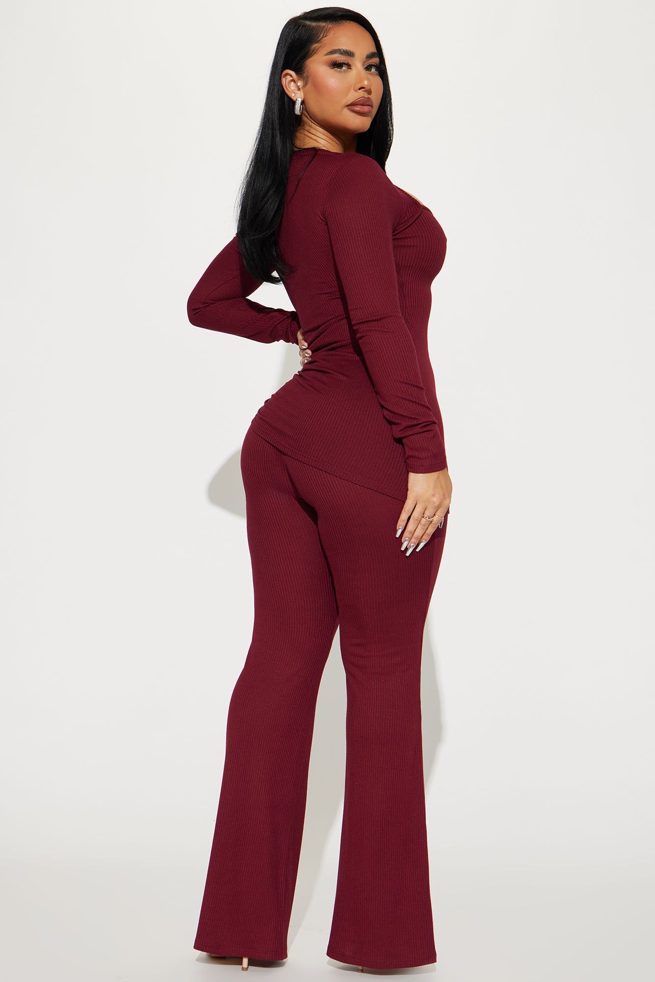 Legally Casual Pant Set - Burgundy sold by Fashion Nova product image thumbnail 3