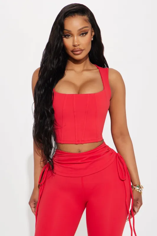 First Position Super Soft Active Top - Red sold by Fashion Nova